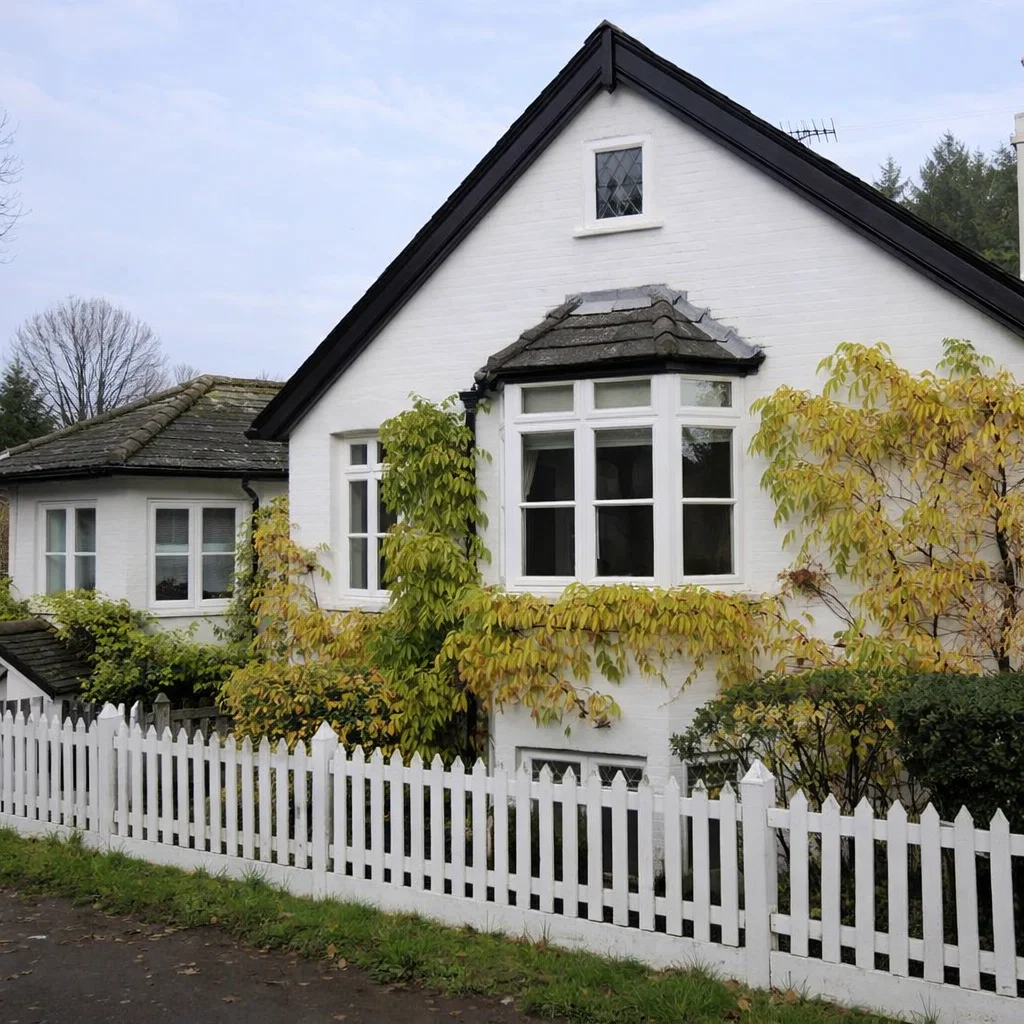 Traditional white residential house in Croxley Green, Hertfordshire, showcasing classic British architecture and residential design.